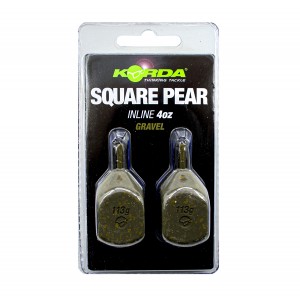 KORDA Грузило Square Pear Inline Blister Gravel 4.0oz 112г