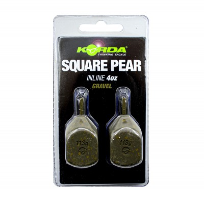 KORDA Грузило Square Pear Inline Blister Gravel 4,0oz 112г