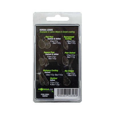 KORDA Грузило Square Pear Inline Blister Gravel 4,0oz 112г