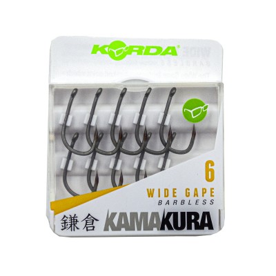 KORDA Крючок Kamakura Wide Gape Barbless №6 без бородки 10шт