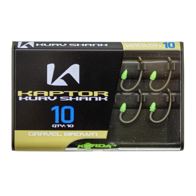 KORDA Крючок Kaptor Kurv Shank Gravel №10 с бородкой