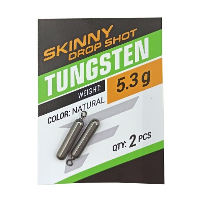 FLAGMAN Грузило Tungsten Skinny Drop Shot вольфрам 5,3г