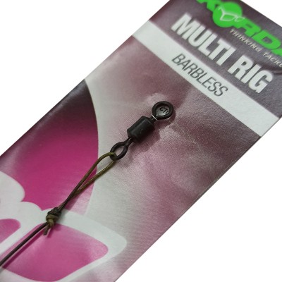 KORDA Поводок готовый Multi Rig Kamo 30lb Krank Choddy Barbless №4 безбородый