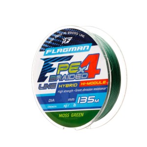 FLAGMAN Шнур PE Hybrid F4 135м MossGreen 0.14мм 7.7кг 17lb