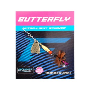 FLAGMAN Блесна Butterfly 1.1г лепесток серебро коричневая муха