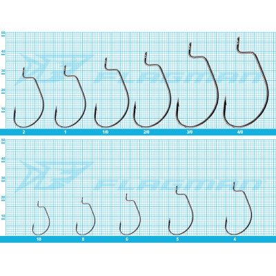 AZURA Крючок Finesse Offset Hook №2/0 4шт