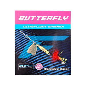 FLAGMAN Блесна Butterfly 1.1г лепесток серебро красная муха