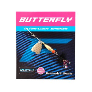 FLAGMAN Блесна Butterfly 1.1г лепесток серебро черная муха