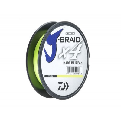 DAIWA Шнур J-Braid x4 270м Yellow 0,15мм 6,9кг