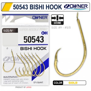 OWNER Крючок Bisni Hook gold №1 7шт Крючок фидер.поплавок OWNER