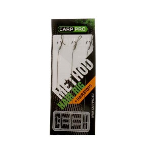 CARP PRO Поводок готовый с крючком Method Hair Rig Hooklink №12 10lb