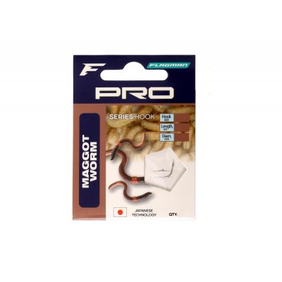 FLAGMAN Поводок готовый Pro Maggot Worm Hooks №12 7шт