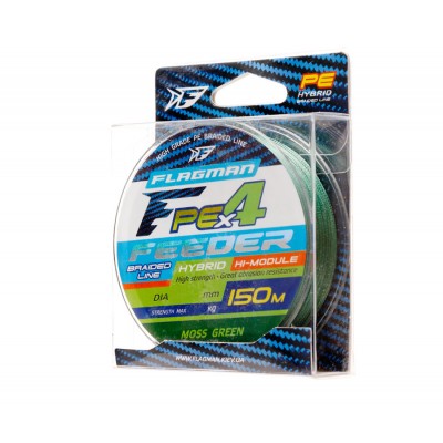 FLAGMAN Шнур PE Hybrid F4 Feeder 150м Moss Green 0,16мм 8,5кг