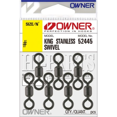 OWNER Вертлюг King Stainless Swivel black №8 15шт