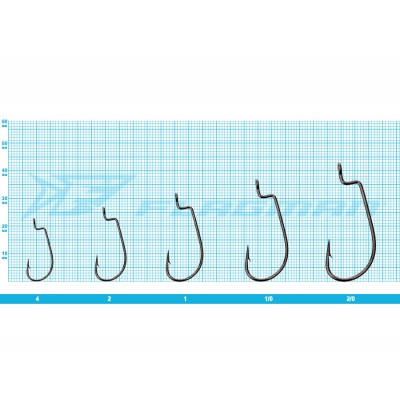 FLAGMAN Крючок Slim Worm Offset №1/0 7шт