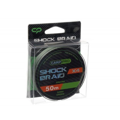 CARP PRO Шок-лидер Shock Braid PE X4 зеленый 20lb 50м