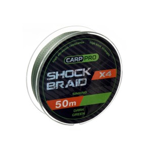 CARP PRO Шок-лидер Shock Braid PE X4 зеленый 20lb 50м