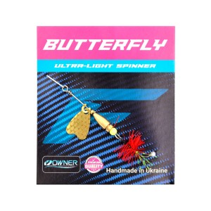 FLAGMAN Блесна Butterfly 1.1г лепесток золото красная муха