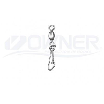 OWNER Застежка с вертлюгом Hooked Snap Swivel №6 8шт