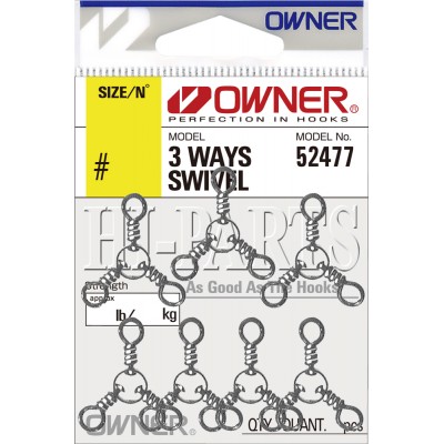 OWNER Вертлюг тройник 3 Ways Swivel №6 10шт