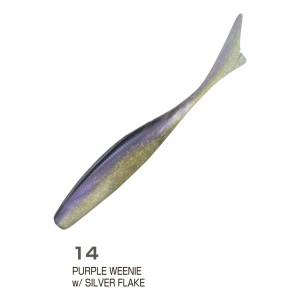 OWNER Слаг JR Minnow JRM-88 3.5" #14 Purple Weenie w/Silver Flake 8.8см 8шт