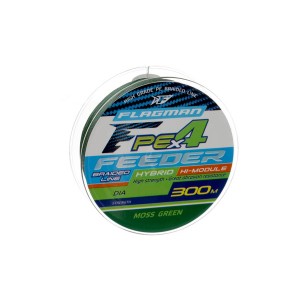 FLAGMAN Шнур PE Hybrid F4 Feeder 300м Moss Green 0.12мм 6.4кг 14lb