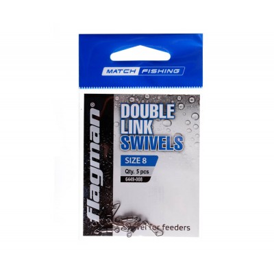 FLAGMAN Вертлюг фидерный двойной Double Link Swivels №8 5шт