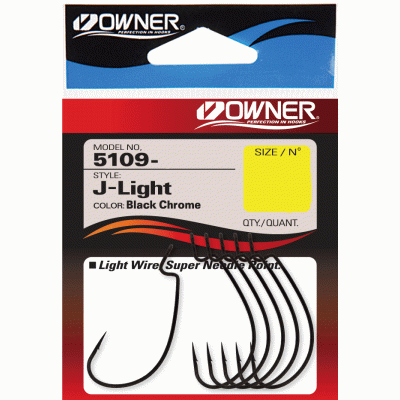 OWNER Крючок J - Light Worm Hook BC №4 6шт