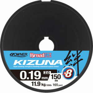 OWNER Шнур Kizuna X8 Broad PE multi color 10м 150м 0.19мм 11.9кг