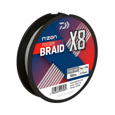 DAIWA Шнур N'ZON X8 Braid 150м Steel gray 0,10мм