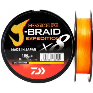 DAIWA Шнур J-Braid Expedition X8E 150м Smash orange 0,06мм