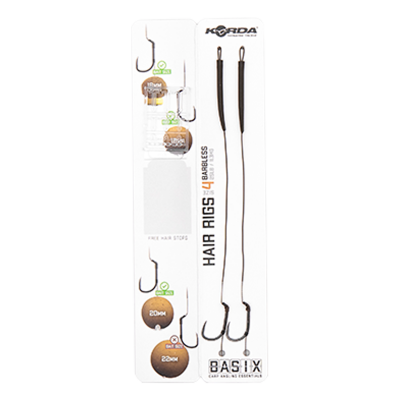 KORDA Поводок готовый Basix Hair Rigs Wide Gape №4 безбородый 25lb