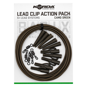 KORDA Набор для монтажа Basix Lead Clip Action Pack Camo green