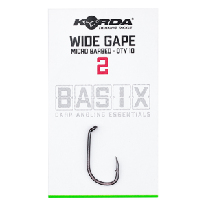 KORDA Крючок Basix Wide Gape №2 с микробородкой 10шт