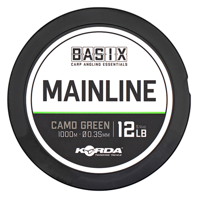 KORDA Леска Basix Main Line 0,35мм 1000м 12lb Camo green