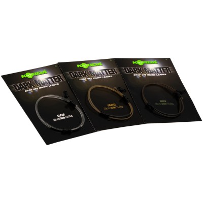 KORDA Поводковый материал Dark Matter Drop Off Inline Gravel 30lb 30см