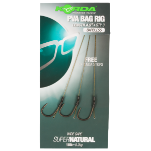 KORDA Поводок готовый Solidz PVA Rig 18lb Wide Gape Barbless №4 безбородый