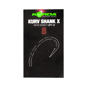 KORDA Крючок Kurv Shank-X №8 с бородкой 10шт