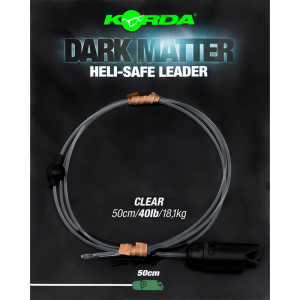 KORDA Монтаж готовый Dark Matter Leader Heli Safe 0.5м Clear 40lb