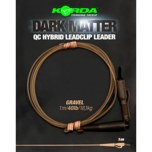 KORDA Монтаж готовый Dark Matter Leader QC Hybrid Clip 1м Gravel 40lb