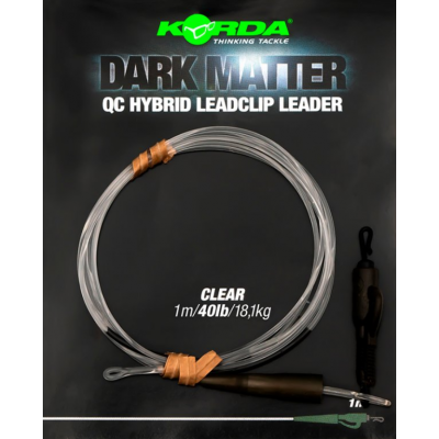 KORDA Монтаж готовый Dark Matter Leader QC Hybrid Clip 1м Clear 40lb