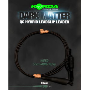 KORDA Монтаж готовый Dark Matter Leader QC Hybrid Clip 0.5м Weed 40lb