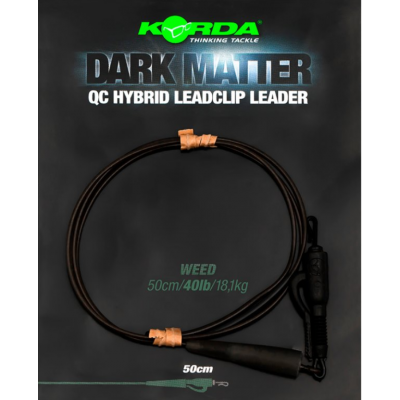 KORDA Монтаж готовый Dark Matter Leader QC Hybrid Clip 1м Weed Green 40lb