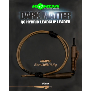 KORDA Монтаж готовый Dark Matter Leader QC Hybrid Clip 0.5м Gravel 40lb