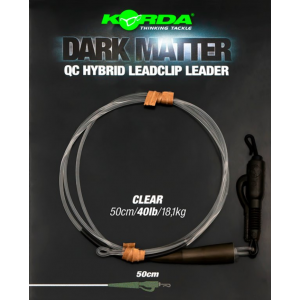 KORDA Монтаж готовый Dark Matter Leader QC Hybrid Clip 0.5м Clear 40lb