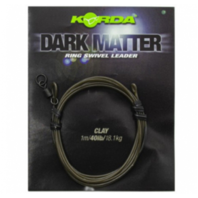 KORDA Монтаж готовый Dark Matter Leader №8 Ring Swivel Weedy Green 40lb 1м