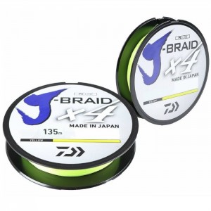 DAIWA Шнур J-Braid x4 135м Yellow 0.13мм 5.9кг