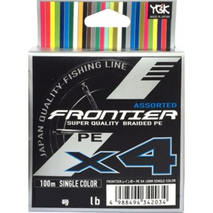 YGK Шнур плетеный Frontier X4 Assorted Single Color 100м #0.6 0.128мм