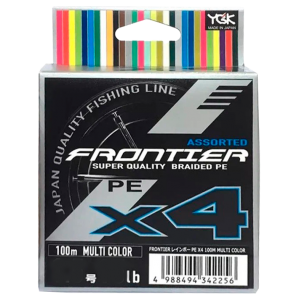 YGK Шнур плетеный Frontier X4 Multicolor 100м #0.8