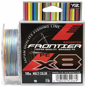 YGK Шнур плетеный Frontier X8 Single 100м #1.2 Multicolor